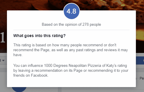 facebook has new criteria for how users review and recommend a business