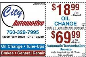 grocery store receipt coupon advertisement for oil change