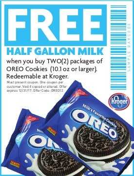 grocery store coupon receipt advertisement for oreos