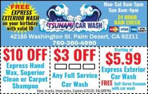 Tsunami car wash coupon