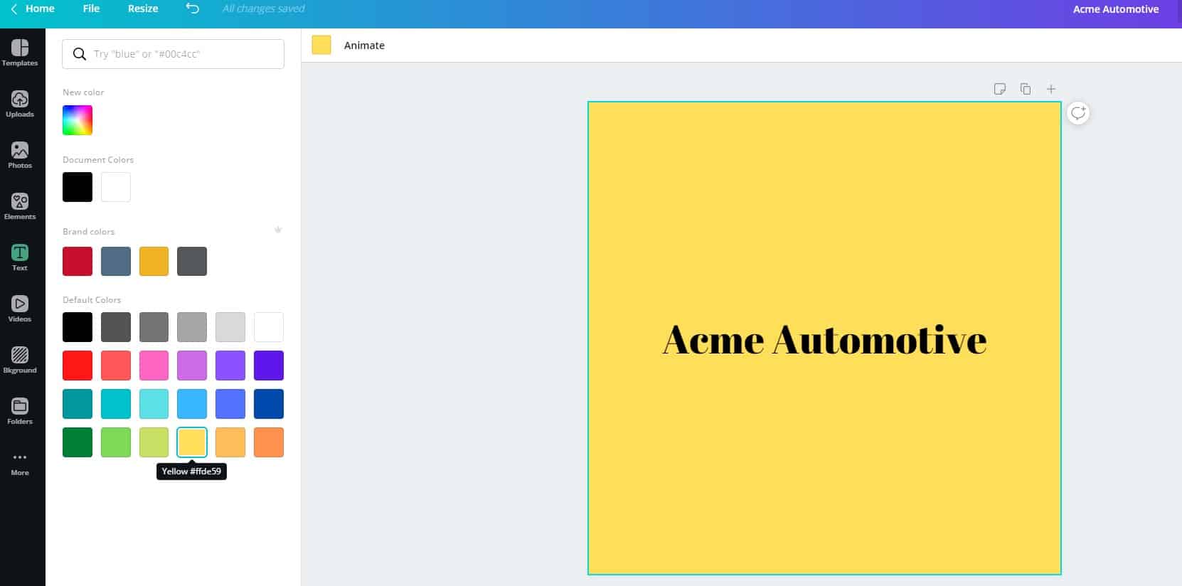 Choose your Colors - Acme Automotive Image