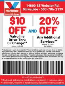 Valvoline Instant Oil Change coupon