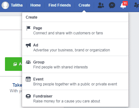 create tab personal fb