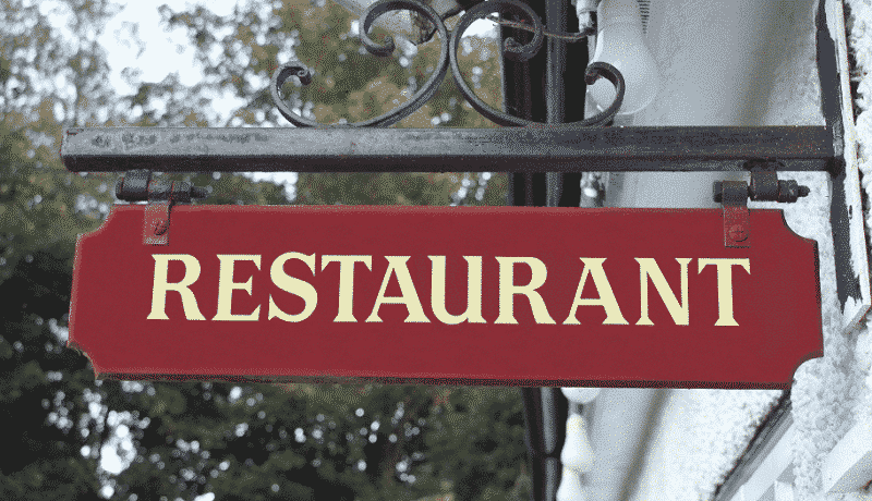 restaurant sign indoor media