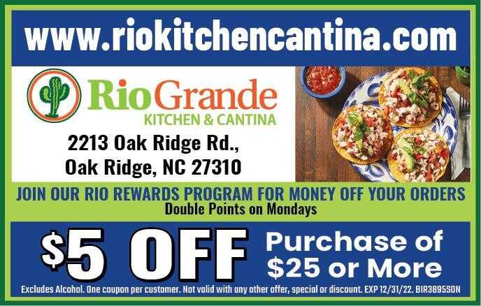 Rio Grande Kitchen & Cantina: $5 off purchase of $25 or more