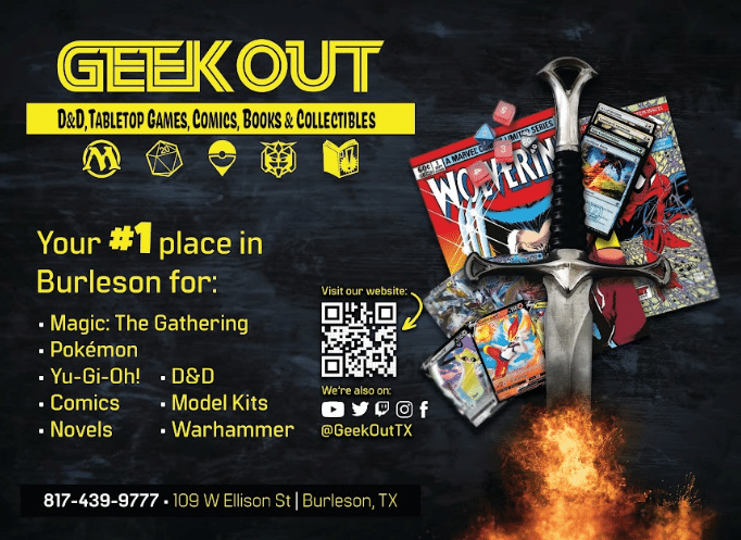Geek Out D&D, Tabletop Games, Comics, Books & Collectibles 817-439-9777