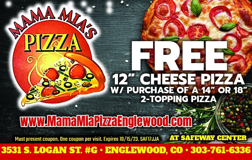 Mama Mia's Pizza, Englewood, CO 303-761-6336: Free 12