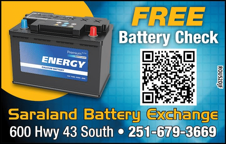 Saraland Battery Exchange - Free Battery Check - 251-679-3669