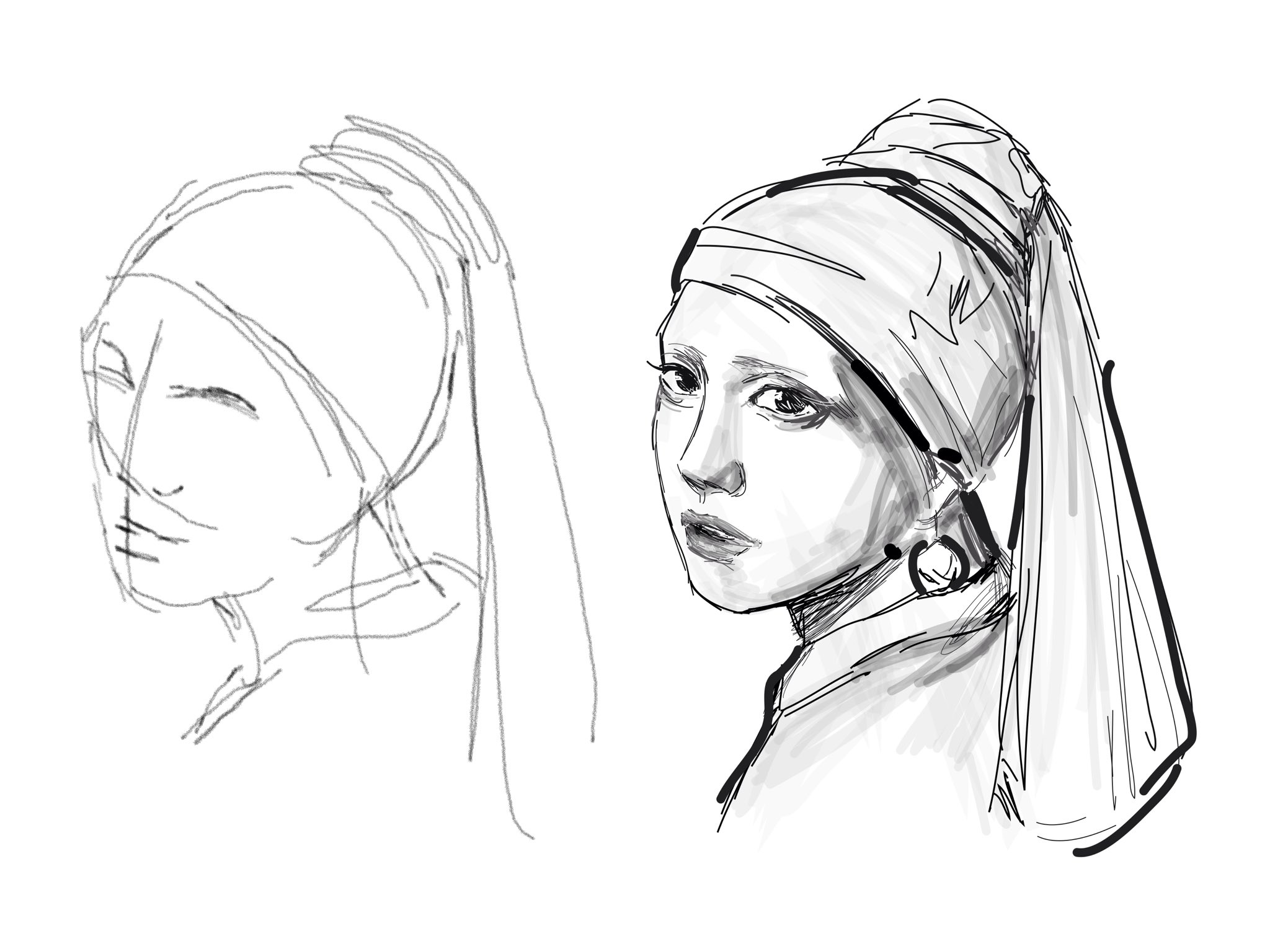 Girl with perl earing