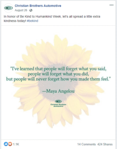 Christian Brothers Automotive Facebook post
