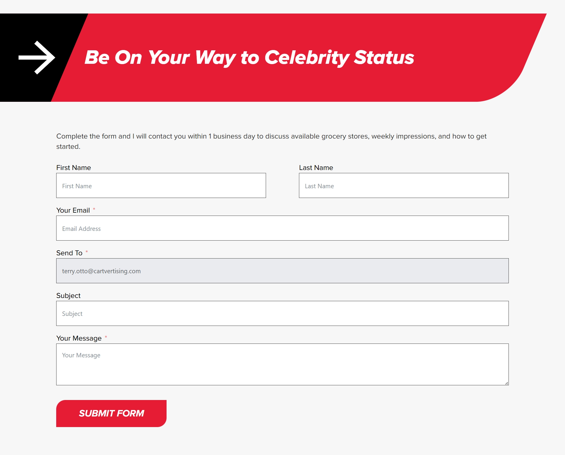 Cart Contact form